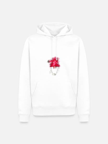 Gnom mit roter Mütze - Männer Premium Bio Hoodie - Weiß