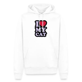 I love my cat - Ich liebe meine Katze - Männer Premium Bio Hoodie - Weiß - Vorne - Nico (187cm)