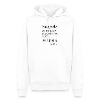 Lebensgefühl - am Leben - Männer Premium Bio Hoodie - Weiß - Vorne - Nico (187cm)