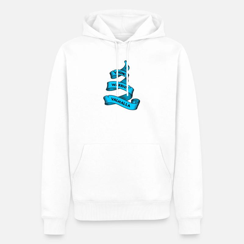 Wikinger Wimpel oder Banner blau - Männer Premium Bio Hoodie - Weiß