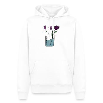 Blumen im Tontopf Design - Männer Premium Bio Hoodie - Weiß - Vorne - Nico (187cm)