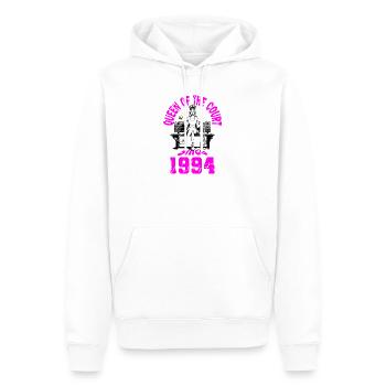 Chemise de tennis anniversaire femme anniversaire 1994 - Sweat à capuche Premium bio Homme - blanc - Devant - Nico (187cm)