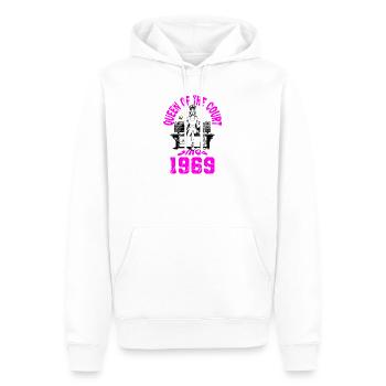 Maillot de tennis anniversaire femme anniversaire 1969 - Sweat à capuche Premium bio Homme - blanc - Devant - Nico (187cm)