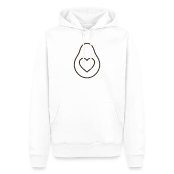Avocado Love – Minimalistisches Herz-Design - Männer Premium Bio Hoodie - Weiß - Vorne - Nico (187cm)