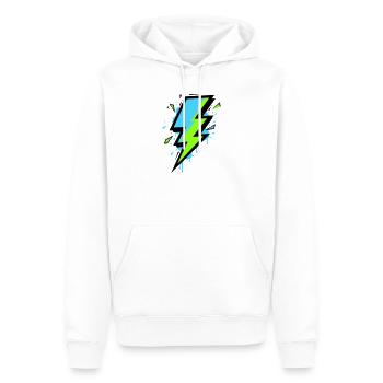 Strahl der modernen Elektrizität - Männer Premium Bio Hoodie - Weiß - Vorne - Nico (187cm)