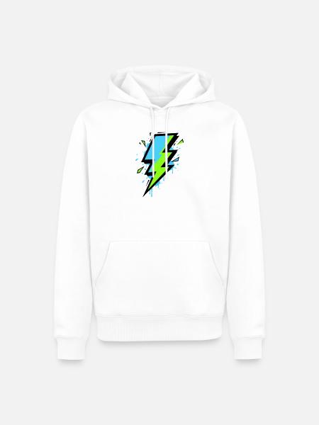 Rayon de l’électricité moderne - Sweat à capuche Premium bio Homme - blanc