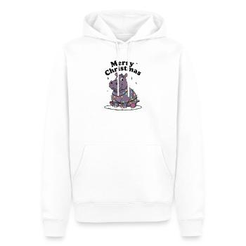 Hippopotamus Christmas Africa Zoo Joyeux Noël - Sweat à capuche Premium bio Homme - blanc - Devant - Nico (187cm)
