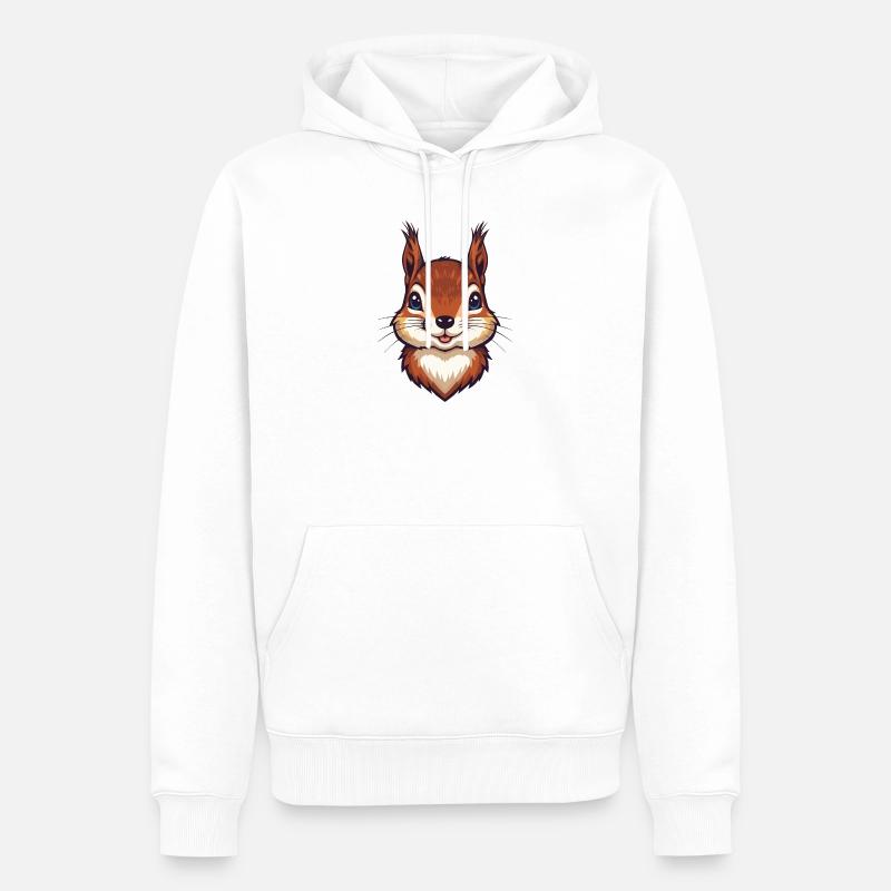 Süßer Eichhörnchen Kopf - Männer Premium Bio Hoodie - Weiß
