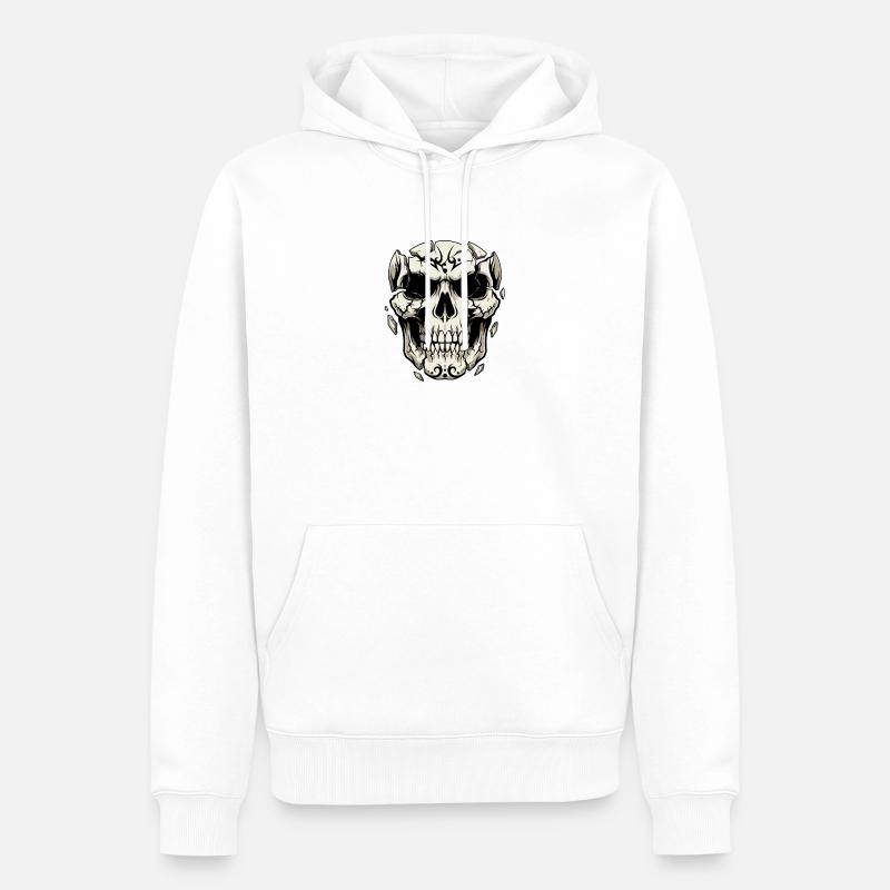 Crâne éclaté – Graphismes gothiques - Sweat à capuche Premium bio Homme - blanc