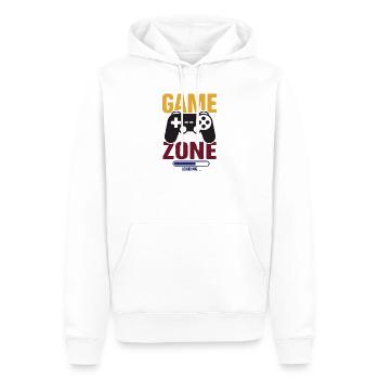 Gamer – Game Zone - Männer Premium Bio Hoodie - Weiß - Vorne - Nico (187cm)