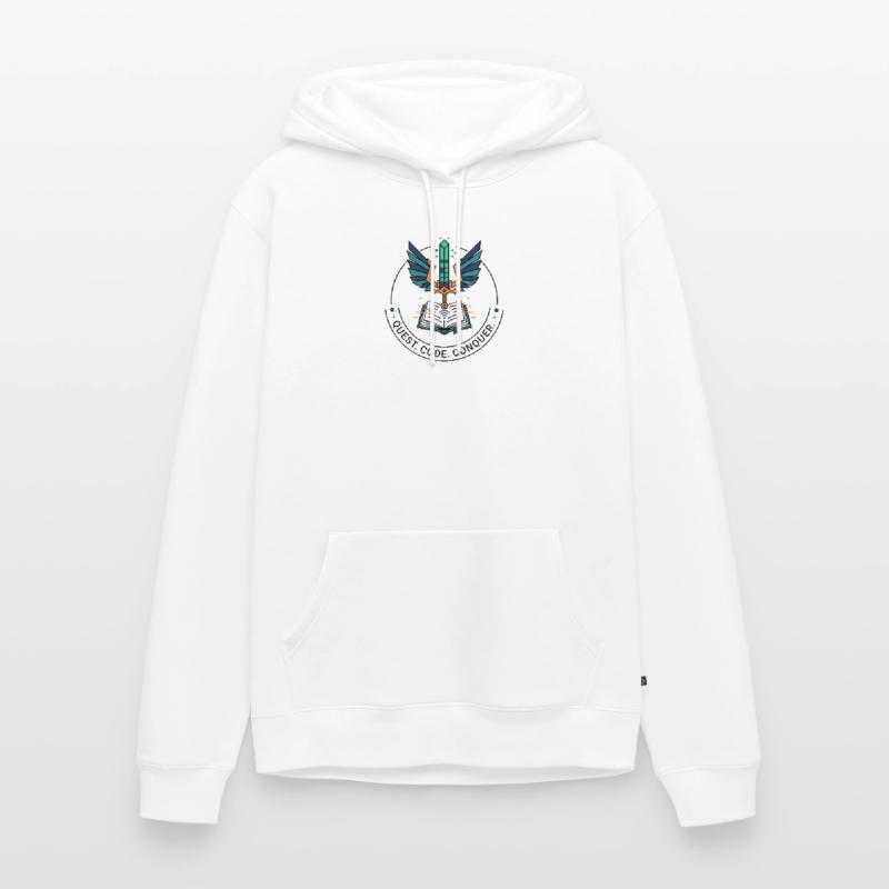 Quest. Code. Conquer Emblem Männer Premium Bio Hoodie