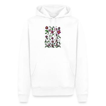 Marguerites Pink Floral Doodle - Sweat à capuche Premium bio Homme - blanc - Devant - Nico (187cm)