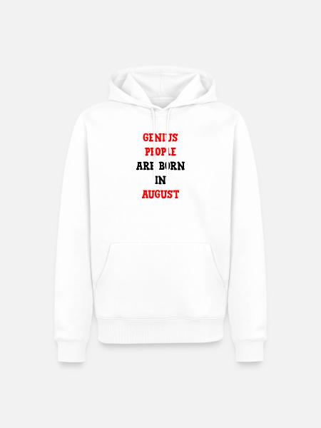 Babygeschenk-Genies werden im August geboren - Männer Premium Bio Hoodie - Weiß