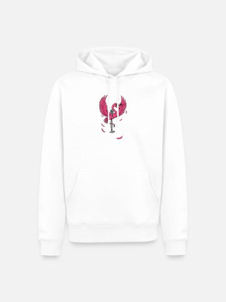 Pink Flamingo Bühnenauftritt - Männer Premium Bio Hoodie - Weiß