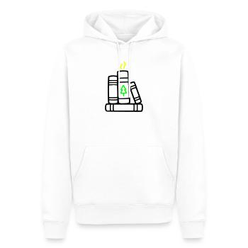 Stack of Books Tree Nature Reading Book Club Forest - Men’s Premium Organic Hoodie - white - Front - Nico (187cm)