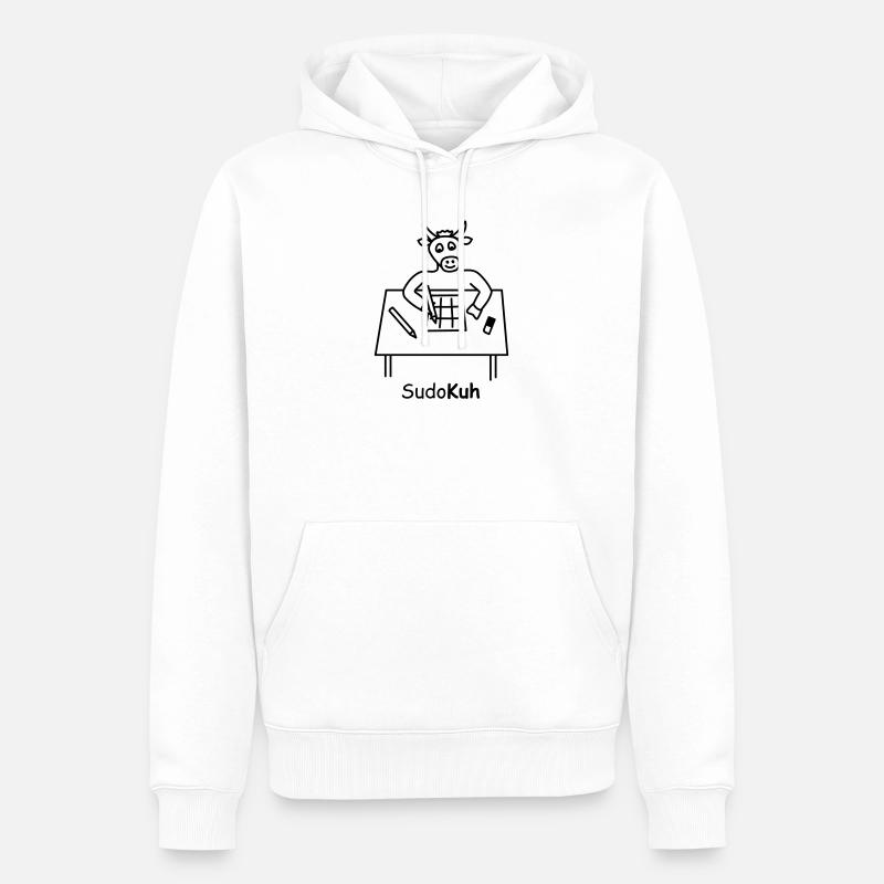 Sudo-Kuh - Männer Premium Bio Hoodie - Weiß