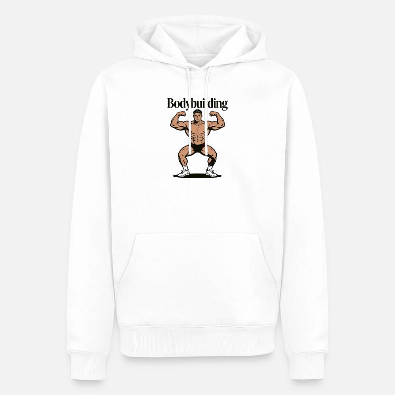 Bodybuilder de culturisme - Sweat à capuche Premium bio Homme - blanc
