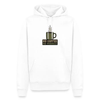 no coffee no workee - Men’s Premium Organic Hoodie - white - Front - Nico (187cm)