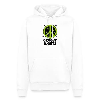 Groovy Peace Zeichen Logo - Männer Premium Bio Hoodie - Weiß - Vorne - Nico (187cm)