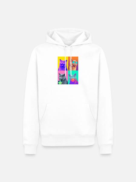 Katzen Britisch Kurzhaar Katze - Männer Premium Bio Hoodie - Weiß