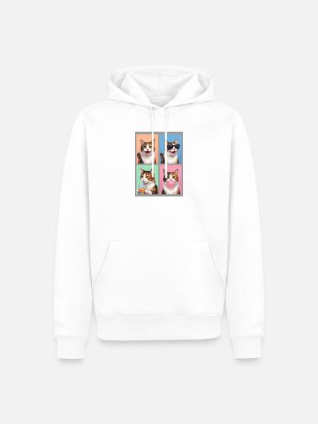 Katzen Japanese Bobtail Katze - Männer Premium Bio Hoodie - Weiß