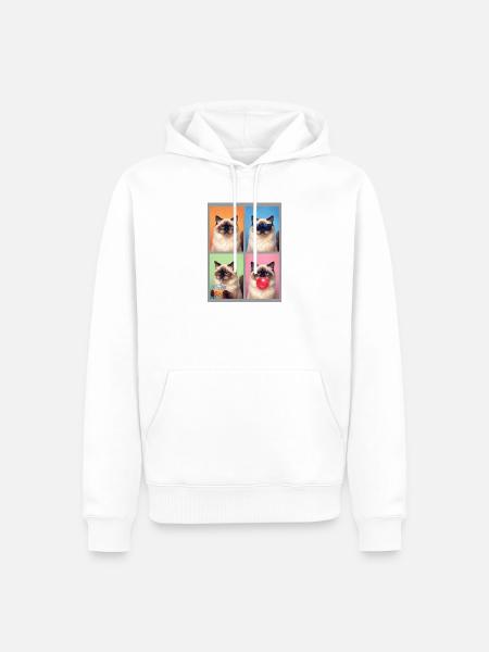 Katzen Himalaya Katze - Männer Premium Bio Hoodie - Weiß