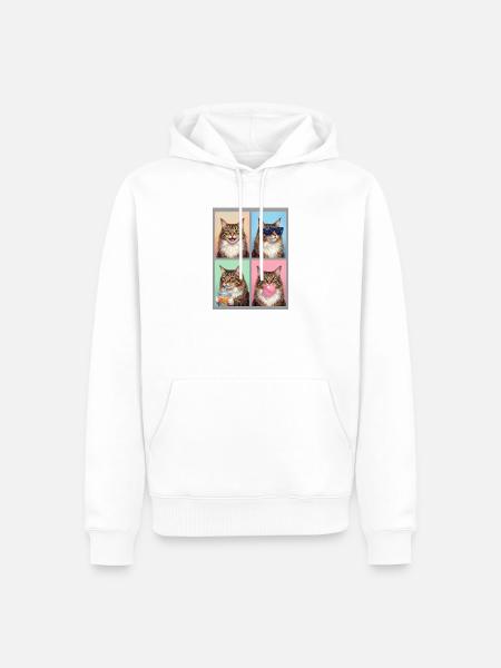 Katzen Norwegische Waldkatze Katze - Männer Premium Bio Hoodie - Weiß
