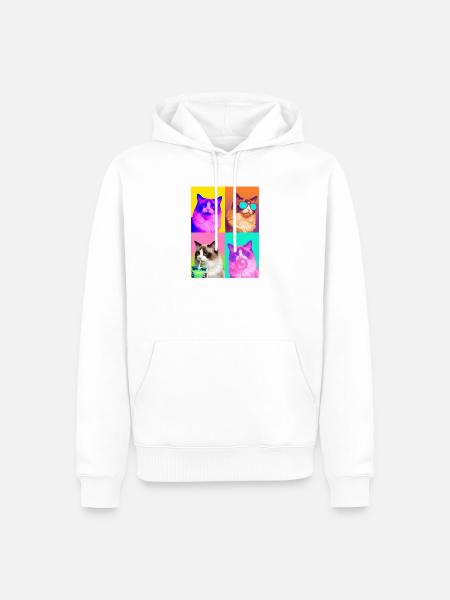 Katzen Ragdoll Katze - Männer Premium Bio Hoodie - Weiß
