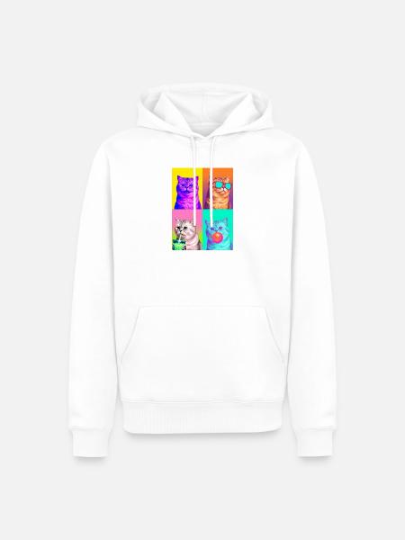 Katzen Perser Katze - Männer Premium Bio Hoodie - Weiß
