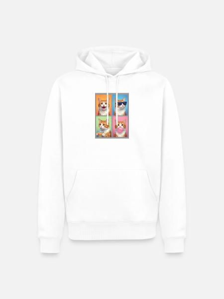 Katzen Orange Tabby Katze - Männer Premium Bio Hoodie - Weiß