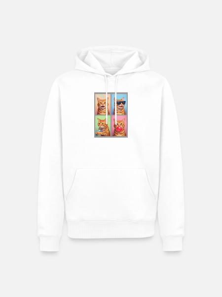 Katzen orange Tabby Katze - Männer Premium Bio Hoodie - Weiß