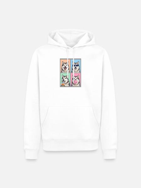 Hunde Alaskan Malamute Hund - Männer Premium Bio Hoodie - Weiß