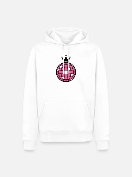 Disco Kugel Krone Icon - Männer Premium Bio Hoodie - Weiß
