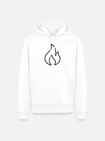 Flammenlinien-Symbol - Männer Premium Bio Hoodie - Weiß