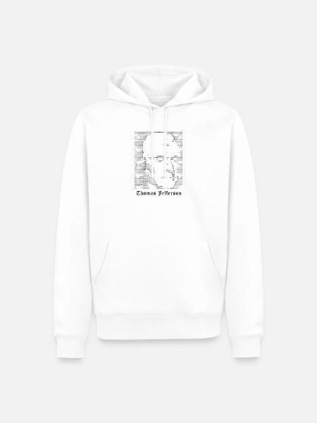 Thomas Jefferson ASCII Kunst - Männer Premium Bio Hoodie - Weiß