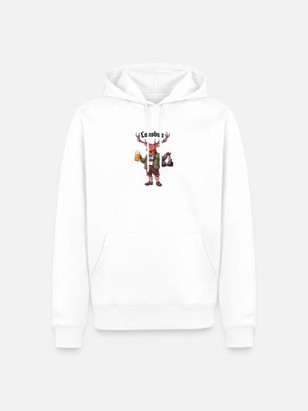 Lausbua Hirsch - Männer Premium Bio Hoodie - Weiß