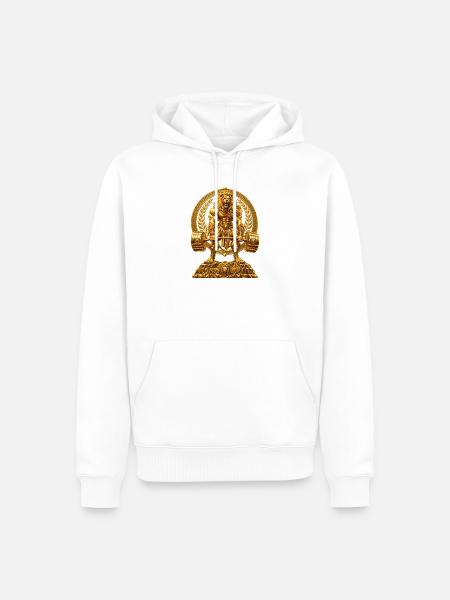 Löwe gewichte bodybuilding - Männer Premium Bio Hoodie - Weiß