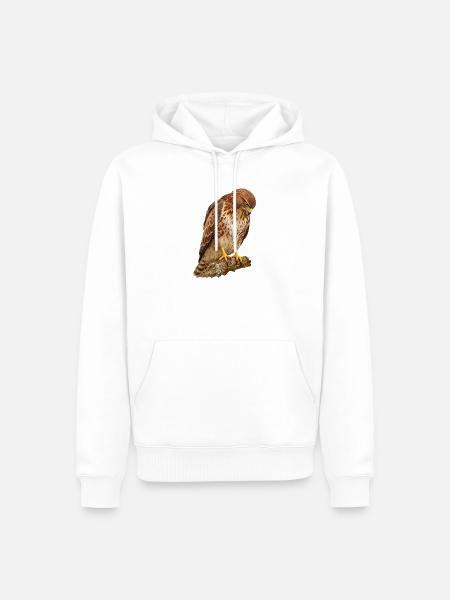Bussard - Männer Premium Bio Hoodie - Weiß