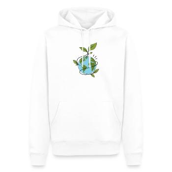 Die wachsende Welt - Männer Premium Bio Hoodie - Weiß - Vorne - Nico (187cm)