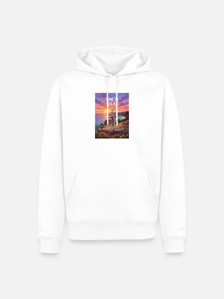 Time to Relax - Yoga Cat - Männer Premium Bio Hoodie - Weiß