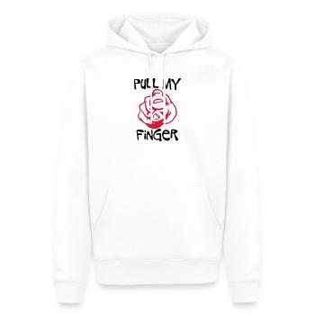 Pull my Finger | you | hand - Sweat à capuche Premium bio Homme - blanc - Devant - Nico (187cm)