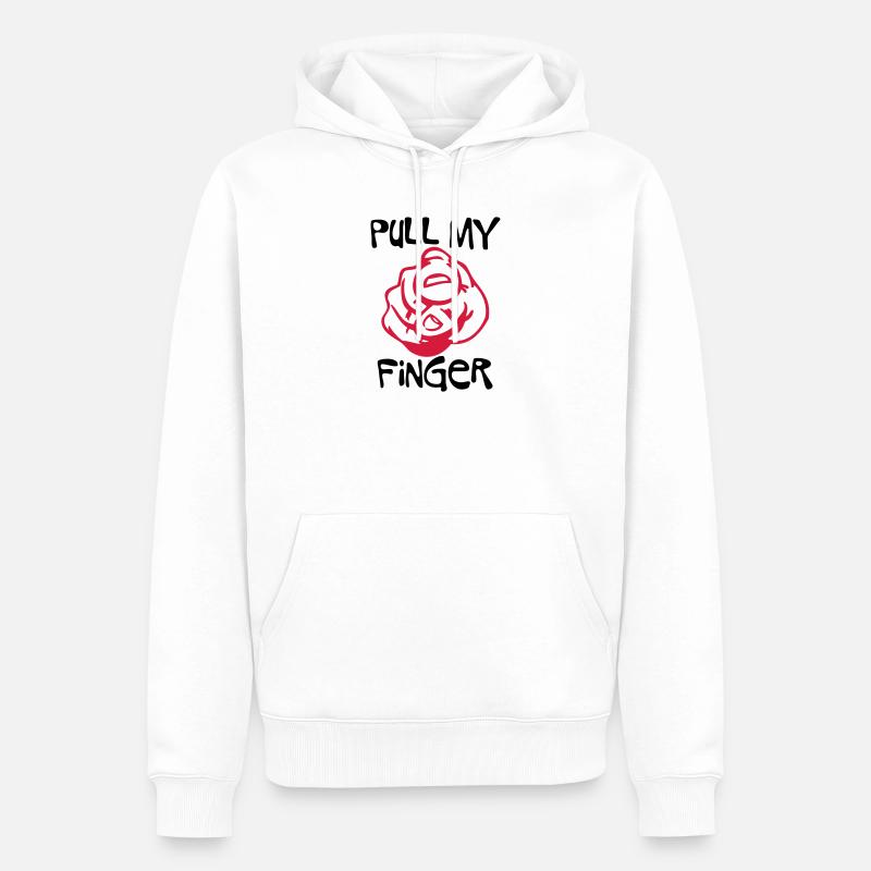 Pull my Finger | you | hand - Sweat à capuche Premium bio Homme - blanc