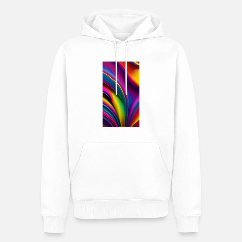 Explosion de couleurs de l’abstraction - Sweat à capuche Premium bio Homme - blanc