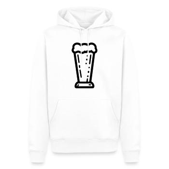 Bière - Sweat à capuche Premium bio Homme - blanc - Devant - Nico (187cm)