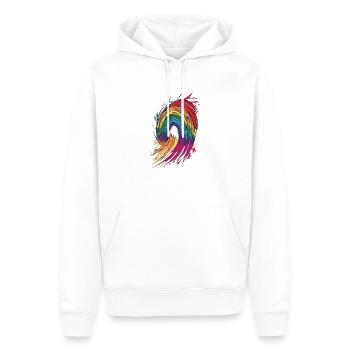 Regenbogen - Männer Premium Bio Hoodie - Weiß - Vorne - Nico (187cm)