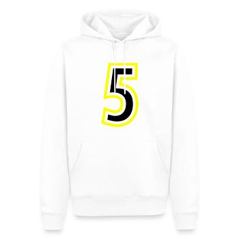 5 Nombre Collège - Sweat à capuche Premium bio Homme - blanc - Devant - Nico (187cm)
