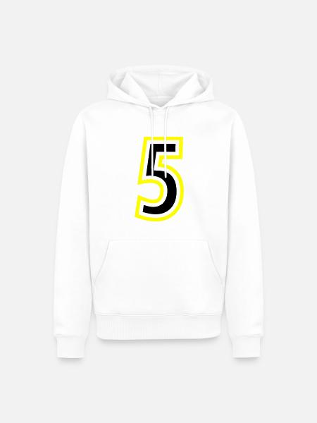 5 Number College - Men’s Premium Organic Hoodie - white