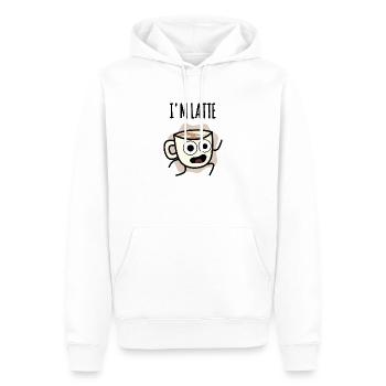Ich bin Latte : Kaffeetasse Spät zur Arbeit! - Männer Premium Bio Hoodie - Weiß - Vorne - Nico (187cm)