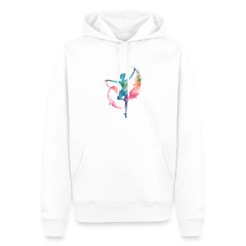 femme, gymnaste, rsg, gymnastique, illustration, aquarelle - Sweat à capuche Premium bio Homme - blanc - Devant - Nico (187cm)