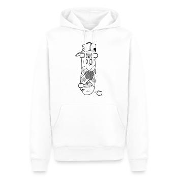Sk8etittude Broken Skateboard - Männer Premium Bio Hoodie - Weiß - Vorne - Nico (187cm)